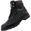 Bottines noires à talon décroché bas avec un zip et des lacets ronds