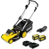 Tondeuse à gazon sans fil 36 V Karcher LMO 5-18 Dual avec 2 batteries 18V-5Ah, moteur brushless, autonomie 550 m², coupe 41 cm