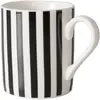 Tasse À Café En Céramique Rayures Noires Et Blanches 8.5x5.8x6cm