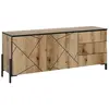 Meuble TV Hatto 150x60cm avec portes et tiroirs Chêne Vicco
