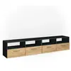 Meuble Bas Tv - Vicco - Diego - Lot De 2 - Anthracite Chêne