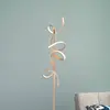 Vloerlamp Curls Mat Goud 22Watt incl. Dimmer