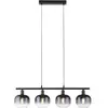 Just Light, Suspension, ZEA Pendelleuchte E14 max.25W 4-fach Schwarz/R...