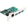 Delock Carte PCI Express x1 vers 3 x USB 5 Gbps type A femelle + 1 x G...