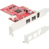 Delock Carte PCI Express x1 vers 2 x FireWire B externe + 1 x e, Contr...