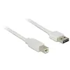 DeLOCK Easy-USB-A naar USB-B kabel - USB2.0 - tot 2A / wit - 2 meter