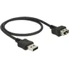Delock Easy-USB naar Easy-USB vormbare verlengkabel - USB2.0 - tot 0,5A / zwart - 0,50 meter