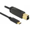 USB-C naar USB-B kabel - USB3.1 Gen 2 - tot 3A / zwart - 1 meter