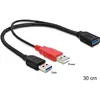 Cable usb Y-Anschl USB3.0 a - 2x a Bu/St 0,30m (83176) - Delock