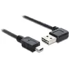 Delock Mini USB naar Easy-USB-A haaks (links/rechts) kabel - USB2.0 - tot 2A / zwart - 5 meter