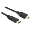 DeLOCK 2m, USB2.0-C/USB2.0 Mini-B USB-kabel Mini-USB B USB C Zwart