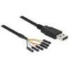 Delock 83787 USB-kabel USB-A stekker, USB-pinbus 1.80 m Zwart