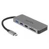 Delock Mobile (USB-C, 3 ports), Station d accueil + hub USB, Gris