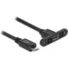 Delock USB kabel USB 2.0 Micro-B vrouwelijke paneel-mount naar USB 2.0 Micro-B mannelijk 25 cm