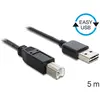 DeLOCK 85553 USB-kabel 5 m USB A USB B Mannelijk Zwart