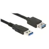 Delock Rallonge USB 3.0 type A mâle vers USB 3.0 type A femelle 3 m Noir