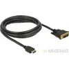 Delock Câble vidéo bidirectionnel HDMI vers DVI 24+1 2 m