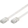 HL Goobay 95150 CAT 6 Câble de Liaison Plat, U/UTP, Blanc, 0.5 m Longueur