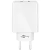Goobay Chargeur Rapide Double USB (30 W), Chargeur USB, Blanc