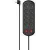 Hama Hama Steckdosenleiste, 10-fach, Überspannungsschutz, zwei Schalter, 2 m, Schwarz () - 00223164
