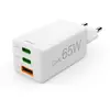Hama Snellader, GaN, 2x USB-C, 1x USB-A, mini-oplader, PD, 65 W, wit
