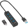 Sharkoon Hub 4 ports USB 3.2 GEN 1 en aluminium, noir