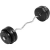 Ensemble d'Haltères Curl - MOVIT - 55kg, 120cm, Poids, Acier Chromé, Réglable
