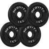 MOVIT® Halterschijven Set 4 kg - 4 x 1 kg - Gewichten - Gietijzer - Zwart - 30 mm