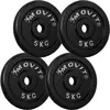 MOVIT® Halterschijven Set 20 kg - 4 x 5 kg - Gewichten - Gietijzer - Zwart - 30 mm