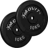 MOVIT® Lot de 2 disques en fonte de 10 kg - 20 KG - NOIR