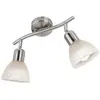 NINO LEUCHTEN Spot led 2 ailes. Daytona nickel, verre alab.blanc avec 2xE14.3W, led l: 20cm, verre 10cm faux