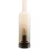 NINO LEUCHTEN Lampe de table lampe de table lampe de chevet bouteille lampe de salon lampe d'appoint lampe de chambre, métal verre ambre, 1x E14, h 33 cm