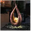 NINO Décoration de jardin Lampe solaire LED sculpture bronze lampe d'e...