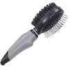 Nobby Brosse double "StarLine" Taille S. Brosse ovale avec manche ergonomique avec un côté pour démêler et un côté pour lisser, très pratique ! Taille S (pour petits chiens et chats).