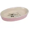 Nobby Bol Ovale en céramique pour Chat Rose/Beige 17 x 11 x 2,5 cm
