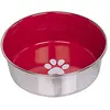 Nobby rvs voerbak heavy paw anti-slip rood 20,5 cm - 2 liter