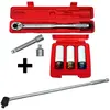 10905 Clé dynamométrique 1/2', 30-210 Nm, Tolérance de ±3 %, Kit pour changer les roue, 3 embouts 17 / 19 / 21 - Famex