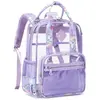 LARGEIGHT Sac dos transparent violet pour enfants Cartable transparent en PVC pour fille pour lcole maternelle et couleurs multiple SAC A DOS