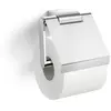 Zack Atore toiletrolhouder met klep 12.4x12.4x5.4cm RVS Chroom Glans