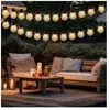 EXPO BÖRSE Guirlande lumineuse solaire, lampe de jardin, lampe d'extérieur, 24 ampoules led, lampe de terrasse avec piquet, blanc chaud, l 660 cm