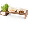 Gamelle double CanadianCat Company Cat Diner pour chat - bois : 2 x 250 mL - 15 cm de diamètre
