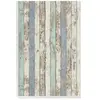 Papier peint imitation Lambris Vieilli - Bleu - 10 x 053 m