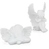 RELAXDAYS beeldje engel - set van 2 - klein - polyresin - wit