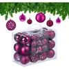 RELAXDAYS kerstballen - set van 50 - onbreekbaar - plastic -   3, 4 & 6 cm - paarsroze