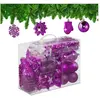 RELAXDAYS kerstballen set van 100 - plastic - onbreekbaar - mat - glanzend - glitters - 10 designs - paars