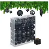 RELAXDAYS kerstballen - set van 110 - plastic - onbreekbaar - zwart