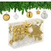 RELAXDAYS kerstballen - set van 101 - plastic - onbreekbaar - kerstpiek ster - goud/wit