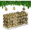 Relaxdays Boules de Noël, lot de 96, en plastique, D : 3 cm, paillette...