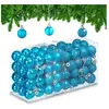 RELAXDAYS kerstballen set van 96 - plastic - 3 cm - mat - glanzend - glitters - onbreekbaar - petrol