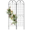 Relaxdays plantenklimrek set van 2 - 180 x 50 cm - klimplanten - metaal - zwart